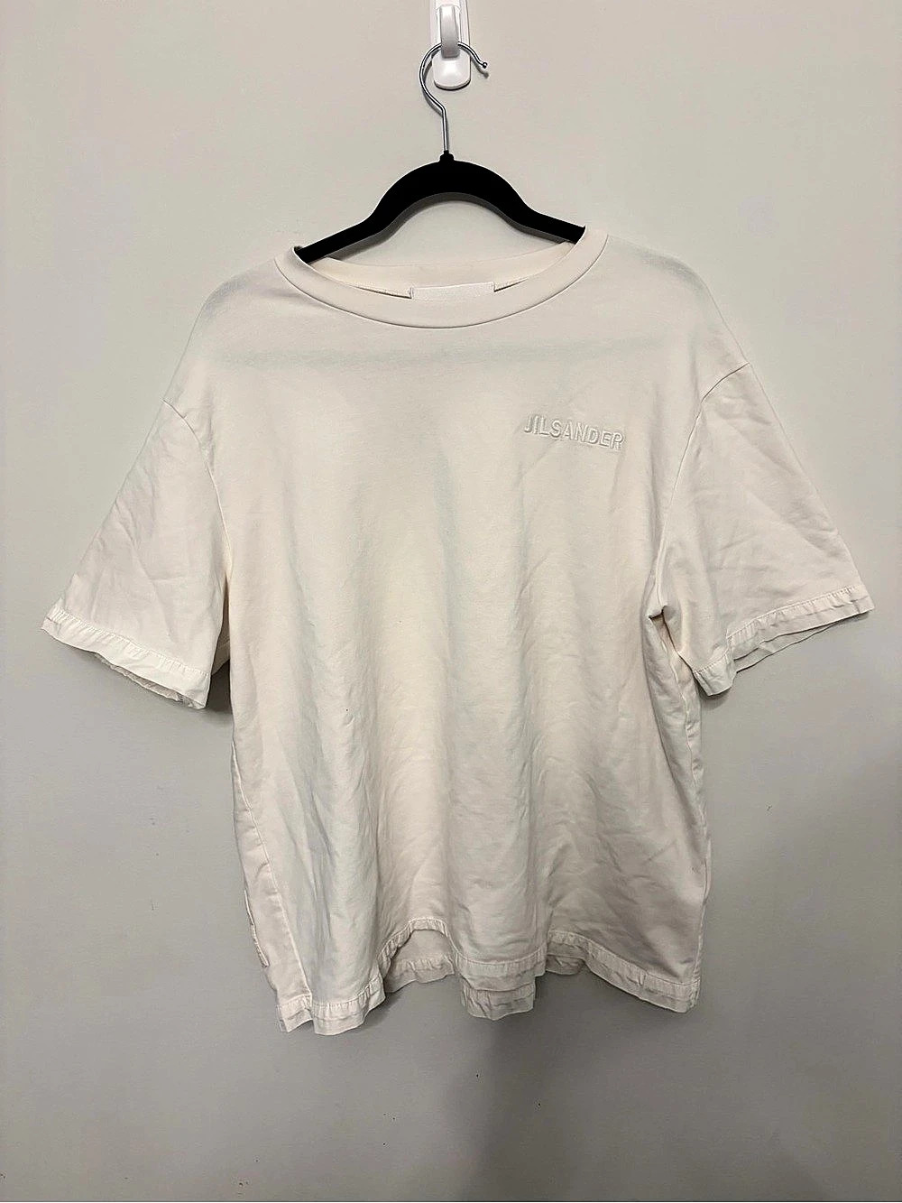 Jil Sander Embroidered Logo Short Sleeve Tee White
